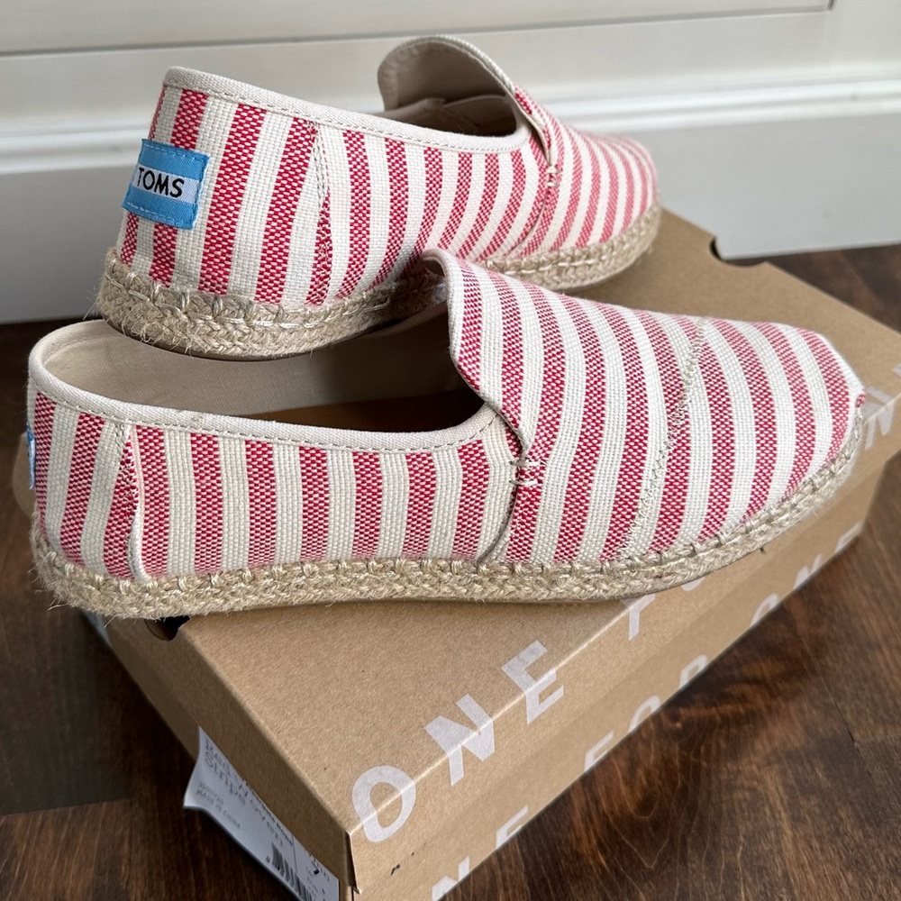 Toms • Deconstructed Alpargate Rope Espadrilles • Red Stripe - Picture 4 of 10